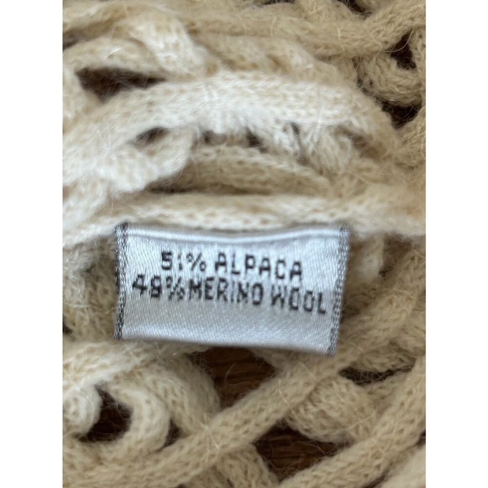 TALBOTS Collection Crochet Italian Alpaca Wool Cardigan Sweater Women's Size Med - Picture 11 of 12